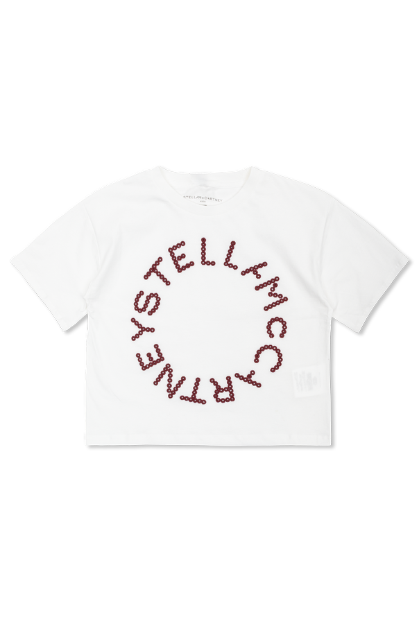 White T-shirt with embroidered logo Stella McCartney Kids - Vitkac